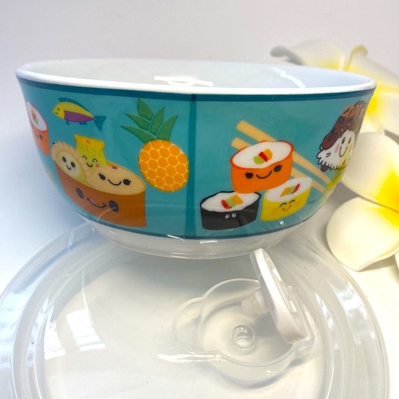 Bowl with lid  NWT!, microwaveable for lunch, food storage, Kawaii Asian design - Picture 5 of 16